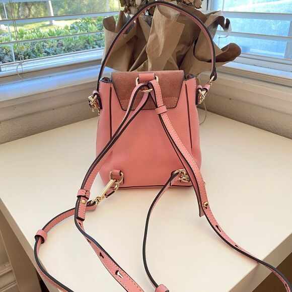 Authentic Chloe Faye Mini Leather/Suede Backpack, Washed Pink main image 12
